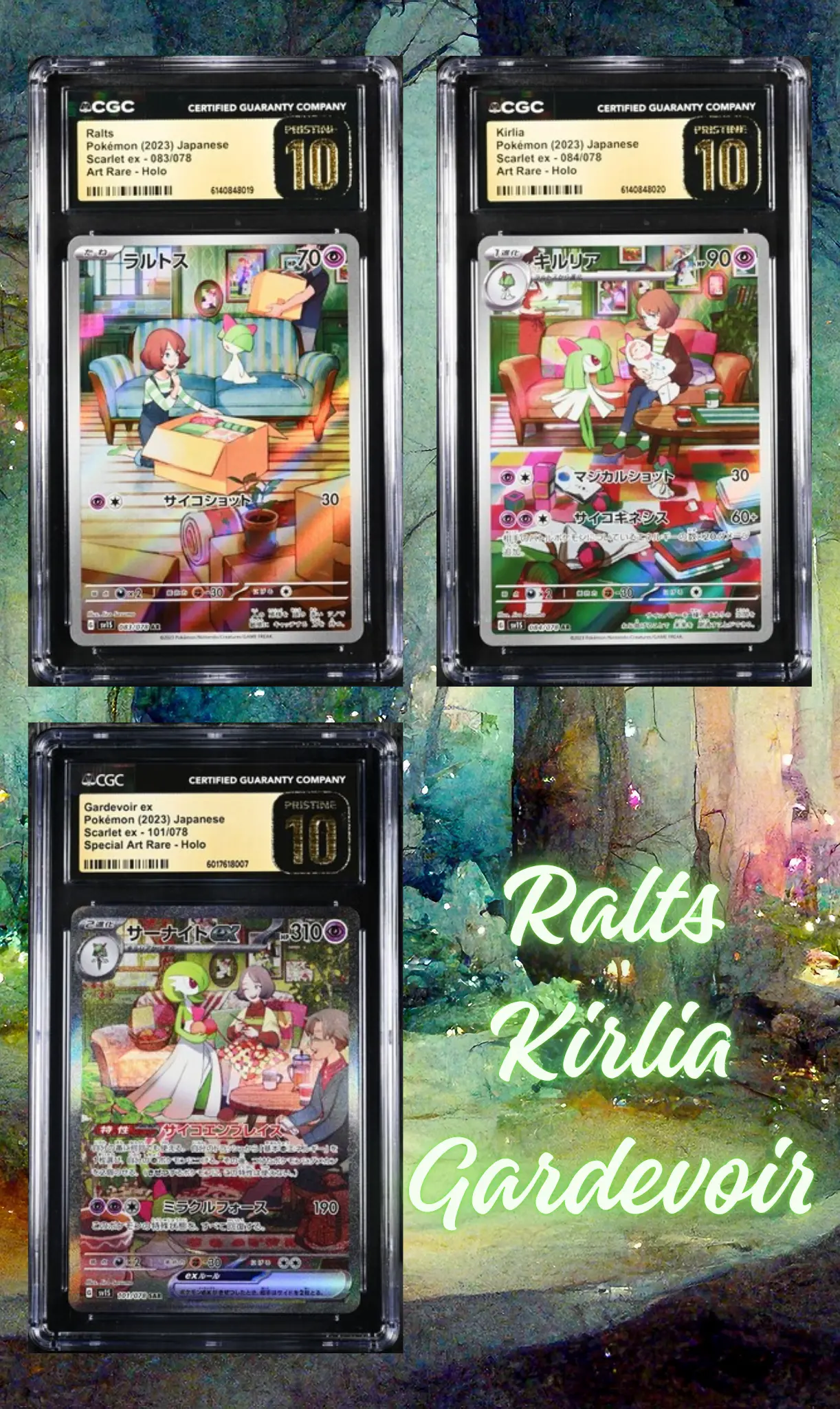 CGC Pristine 10 Ralts Kirlia & Gardevoir Set - buy in Singapore | Cardian