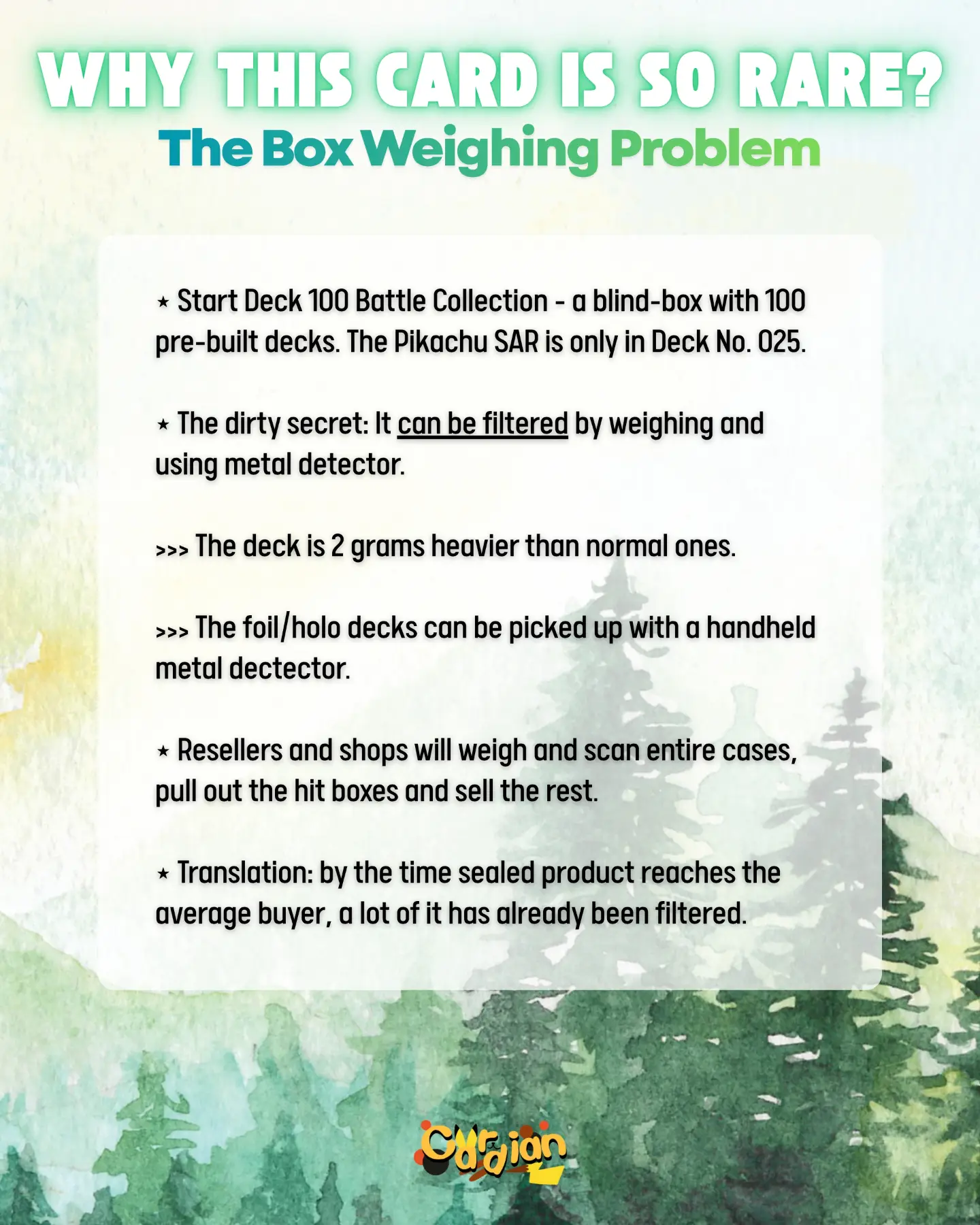 Why Start Deck 100 hit decks can be filtered by weighing and metal detectors