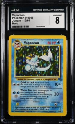 CGC 8 Vaporeon 1999 Jungle Set Holo #012 