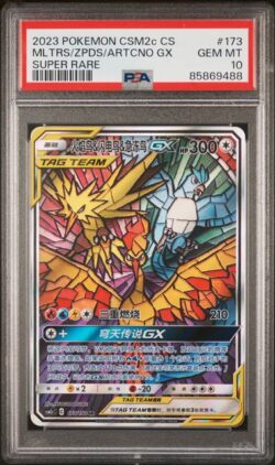 PSA 10 Moltres & Zapdos & Articuno GX SR CSM2C #173 交相辉映 唤